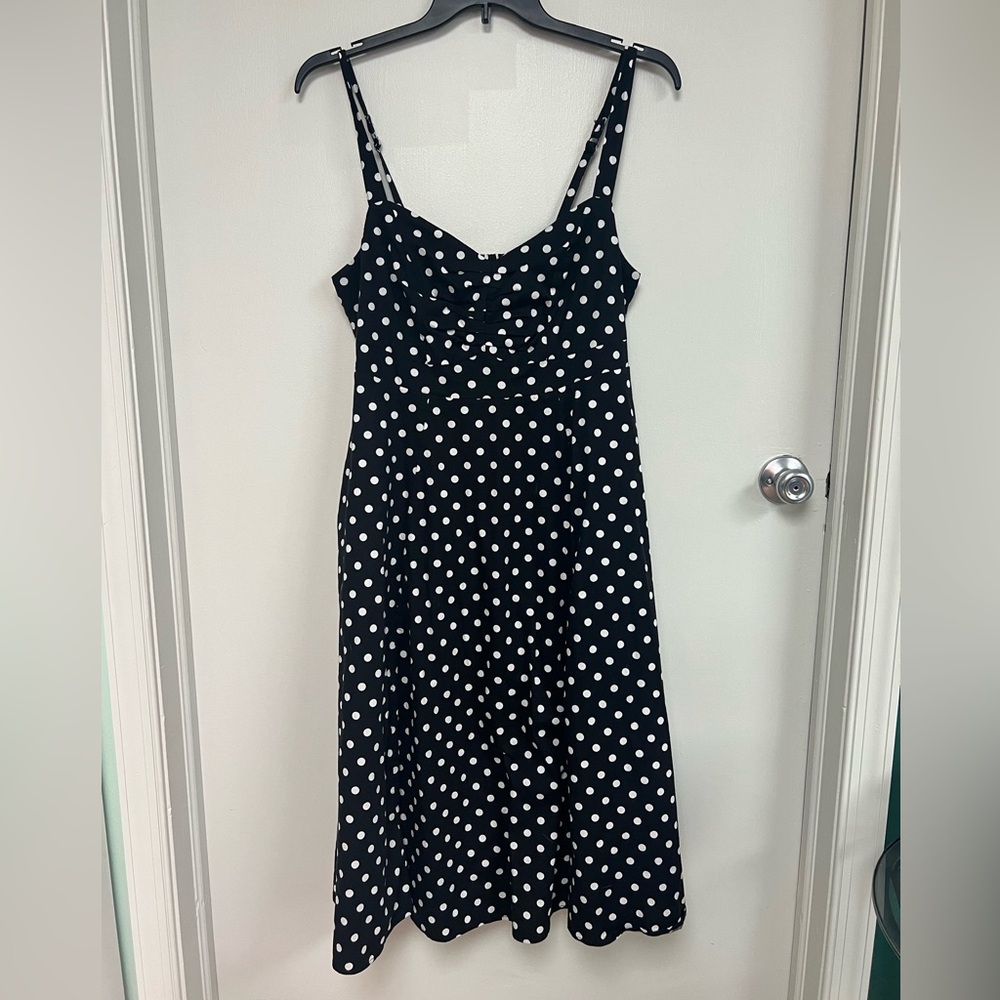 Black and White Polka Dot Retro Style Dress